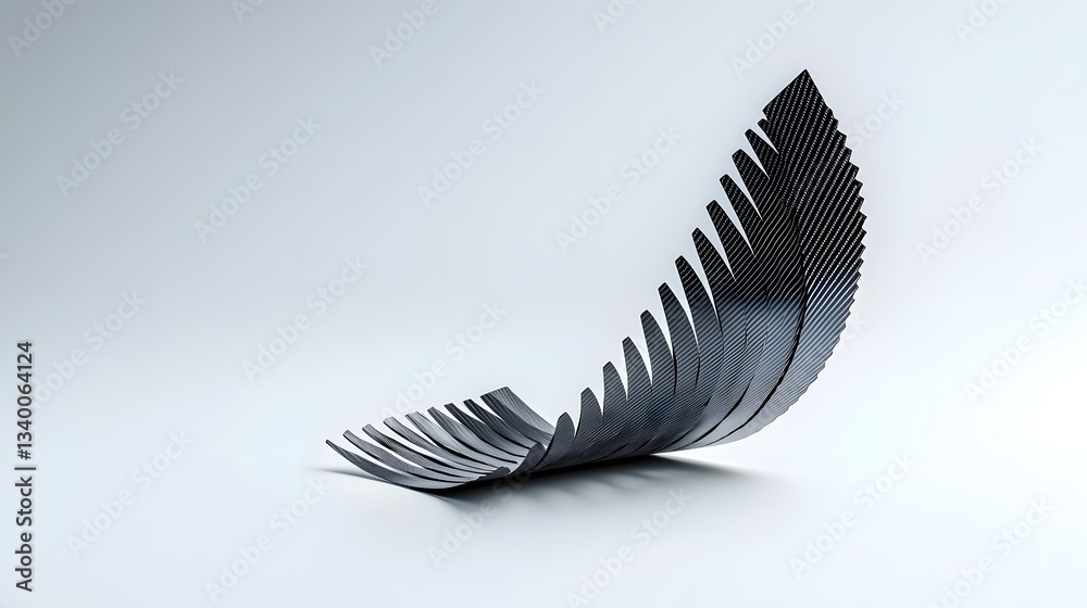 Fototapete A striking aerodynamic sculpture crafted from sleek carbon fiber creating a dynamic and visually captivating form against a clean minimalist backdrop