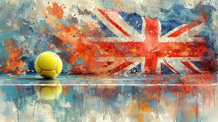 Tennis Ball UK Flag Abstract