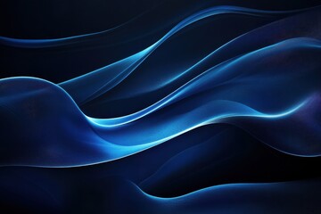Fototapeta premium Glowing blue abstract shape on dark grainy background with futuristic dynamic design