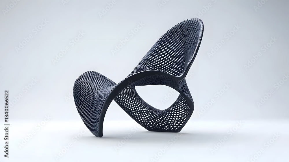 Poster abstract image showcasing the elegant transformation of carbon fiber weaves into a minimalist organi