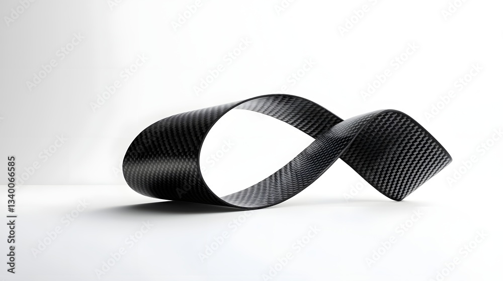 Poster abstract representation of interlocking carbon fiber layers creating a sleek shield like form agains