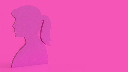 The Woman plat for female or  feminine concept 3d Rendering..