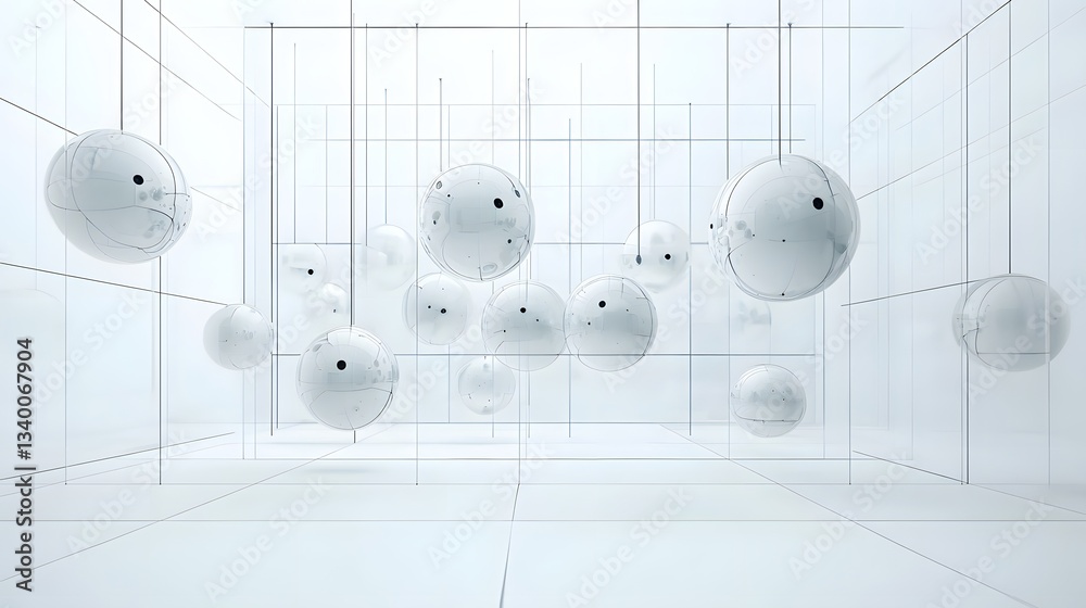 Aufkleber an abstract and minimalist visualization depicting the invisible forces of dark matter warping the f