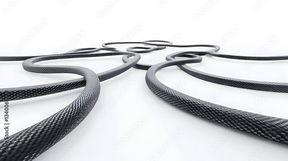 Aufkleber an abstract concept showcasing the intricate interlocking pattern of carbon fiber layers creating a 