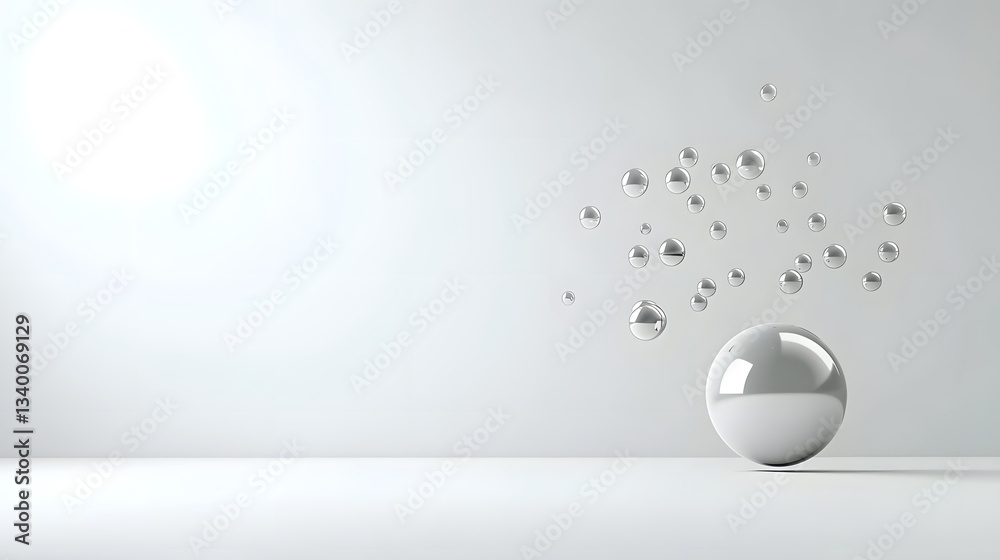 Aufkleber an abstract minimalist visualization of dark shadowy particles floating and drifting freely through 