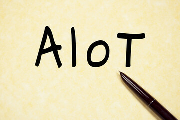 AIOT word write on paper