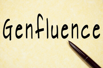 Genfluence word write on paper