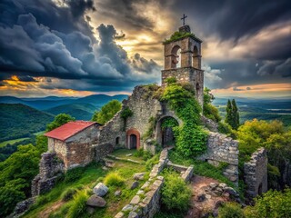 Eerie Church Ruins atop Serbia's Rtanj Mountain: Urban Exploration Photography