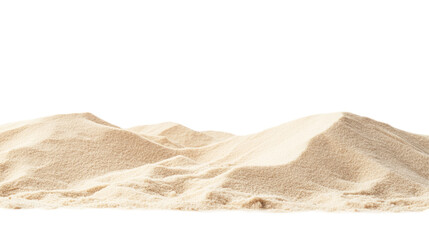 sand dunes with light color and textured surface. isolated on white or transparent background.