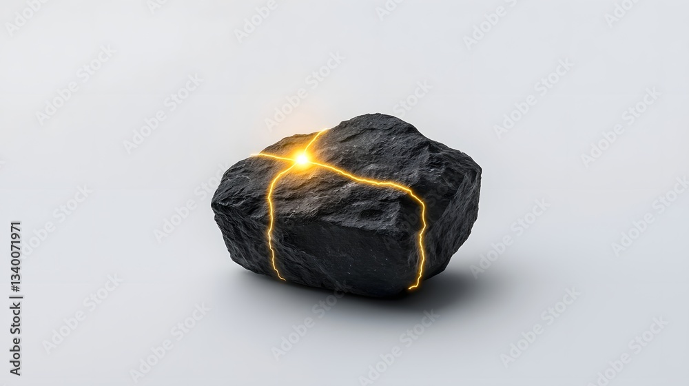 Aufkleber An representation of an enigmatic luminescent element radiating an unexplained glow on a clean minimalist background