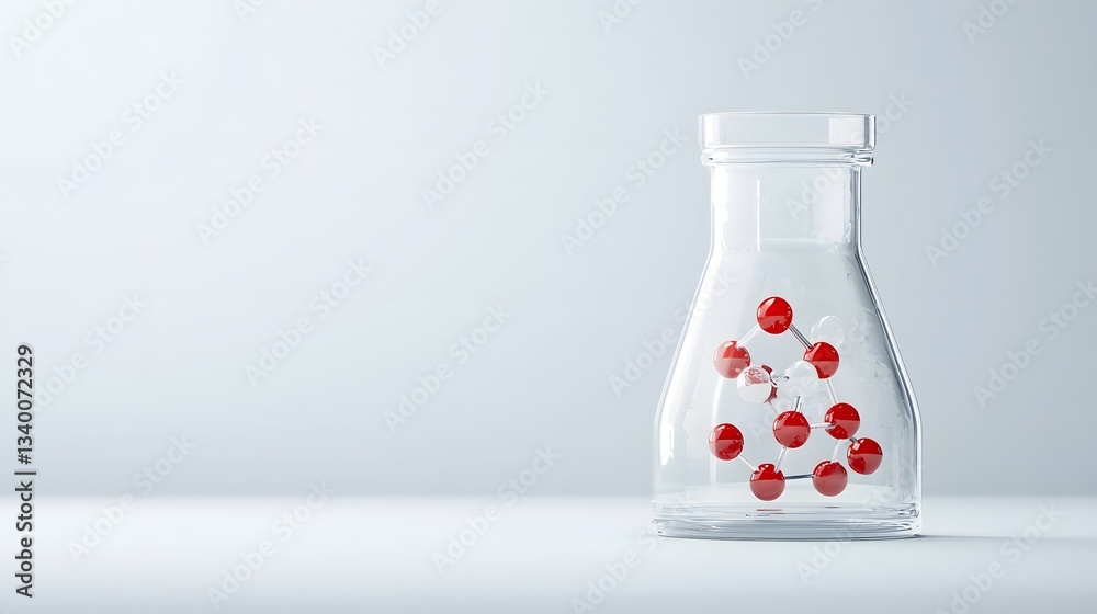 Poster and conceptual representation of an innovative scientific breakthrough or discovery in a minimalist 