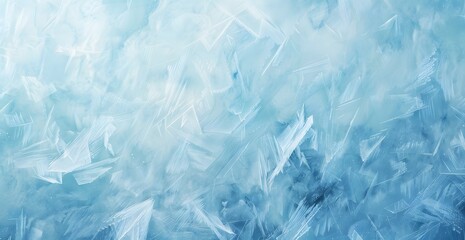 Obraz premium Icy Blue Texture Background with Frozen Crystals and Abstract Pattern
