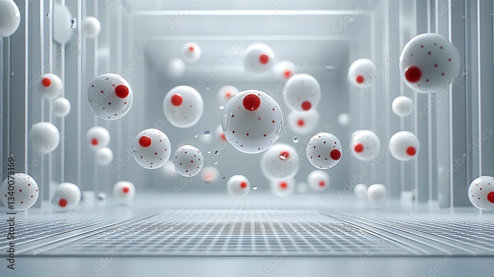 Aufkleber captivating visualization of glowing ethereal particles floating and moving through a clean futurist