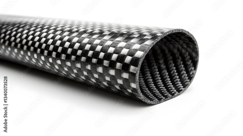 Leinwandbilder Close up of a reflective woven carbon fiber composite material with a uniform grid like pattern and highlighted shiny details