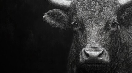 Close-up of a bull's face