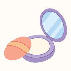 Face powder. Vector illustration in cartoon style on light isolated background