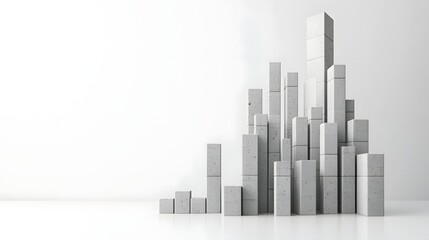 Fototapeta premium Conceptual depicting economic protectionism as a fortress like structure built from import taxes and trade barriers on a clean white background