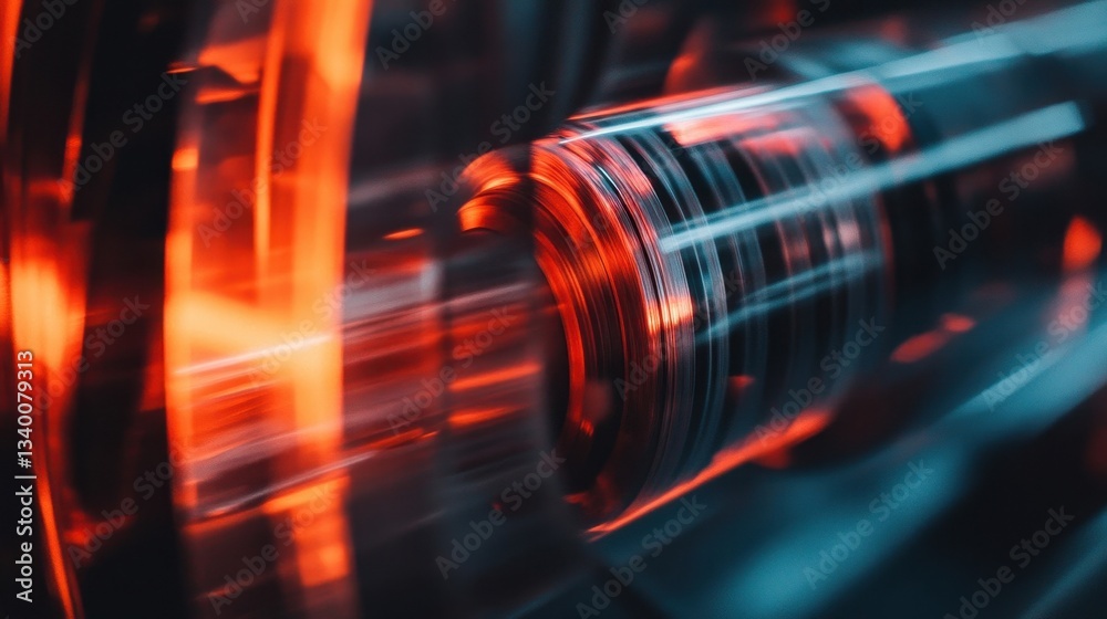 Poster abstract view of a rapidly rotating metallic machine element