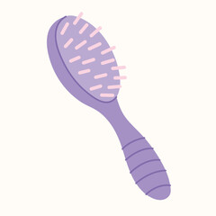 Hairbrush. Vector illustration in cartoon style on light isolated background