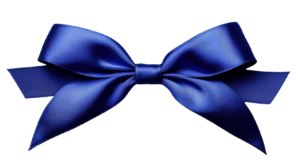 Big blue bow with transparent background representing elegance and celebration