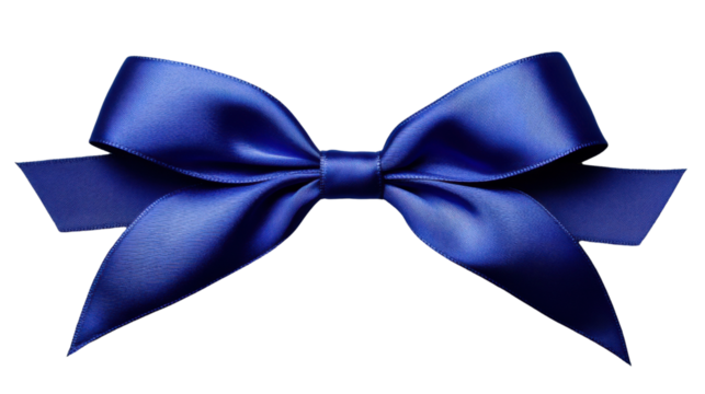 Big blue bow with transparent background representing elegance and celebration