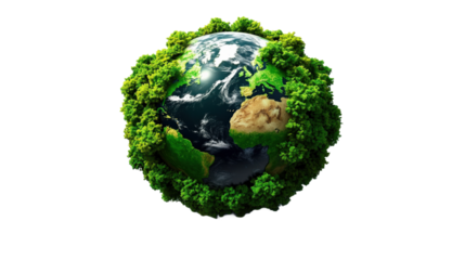 Green plants cover the earth