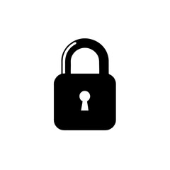 Lock padlock vector silhouette security icon