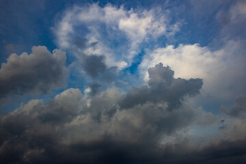 Cloudscape, Colored Clouds at Sunset before the rain