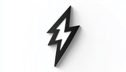 Black solid bolt symbol on white