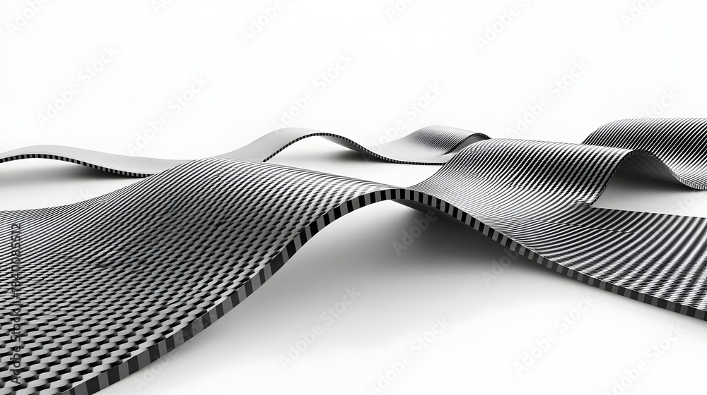 Fototapete striking abstract image featuring a dynamic waving pattern of carbon fiber textures representing str