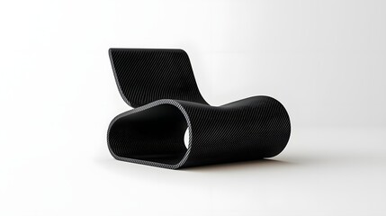 Striking carbon fiber chair with a bold contemporary silhouette and unique textural details showcasing the innovative engineering and design of this minimalist piece