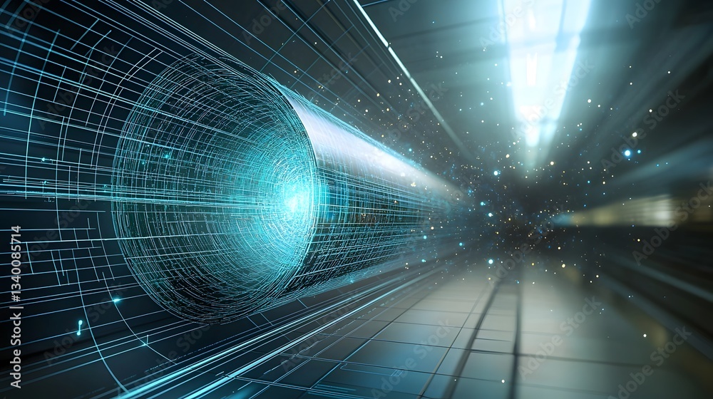 Fototapete surreal and futuristic visualization of a cosmic anomaly bending and distorting space and light crea