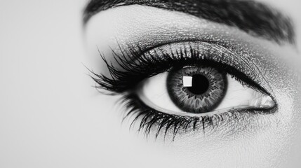 Black solid eye pictogram on white, vision or security themes