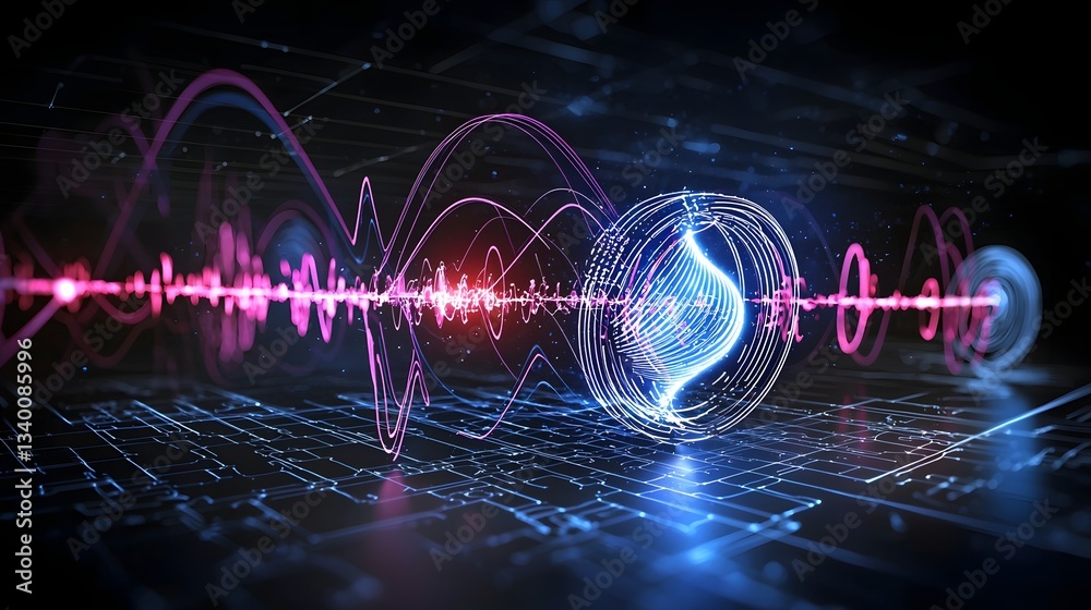 Aufkleber swirling energy patterns and luminous distortions in a quantum field concealing the form of an enigm