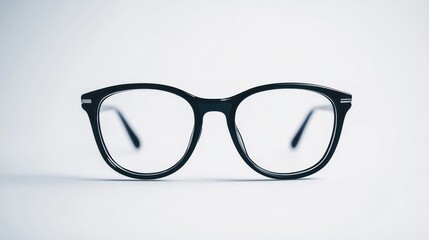 Fototapeta premium Black solid glasses icon on white, optical or education-related visuals