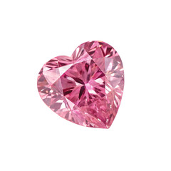 Pink Heart Diamond: Gemstone Image isolated on transparent background