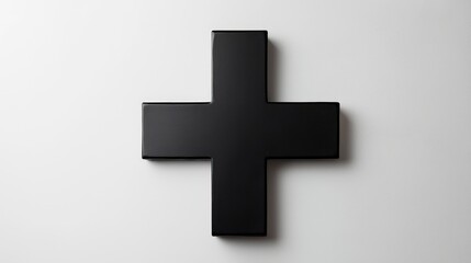 Obraz premium Medical cross sign, solid black on white