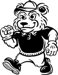 Walking bear Mascot vector illustration