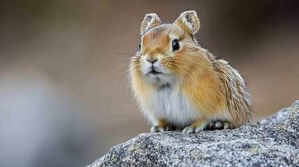 Fototapeta premium Close-up of a ground squirrel on a rock