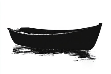Pictogram a solid black boat on white