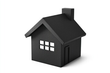 Pictogram a solid black house, isolated on white