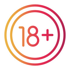 18+ Line Gradient Icon