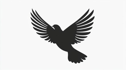 Fototapeta premium Solid bird icon on white background