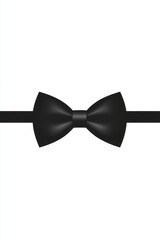 Solid black bow tie icon on white