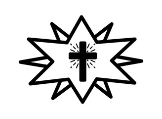 Christian Cross Starburst Sym...