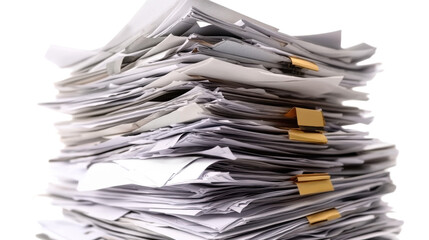 A pile of papers is stacked on top of each other