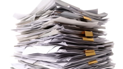 A pile of papers is stacked on top of each other