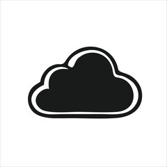 cloud icon logo with vector illustration on black color