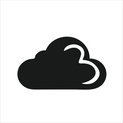 cloud icon logo with vector illustration at silhouette