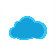 Blue cloud icon logo with vector illustration